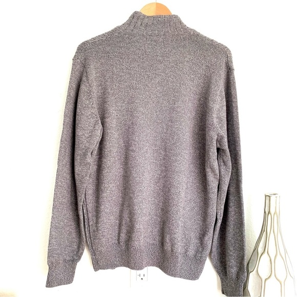 Oscar De La Renta Gray Cable Knit Sweater Sherpa-Lined Button Collar Size XL - Picture 2 of 12